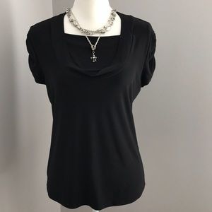 Tahari Medium Black Short Sleeve top